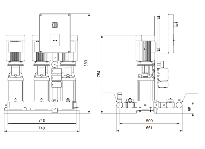 Насосная группа Grundfos Hydro Multi-S P 3CR3-12 1x230/50hz,N,PE  