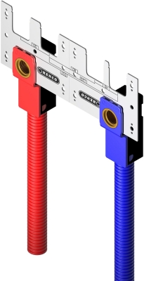 Henco Набор: 4 водорозетки, 4 пластиковые коробки для внутреннего монтажа, 2 планки для крепления водорозе