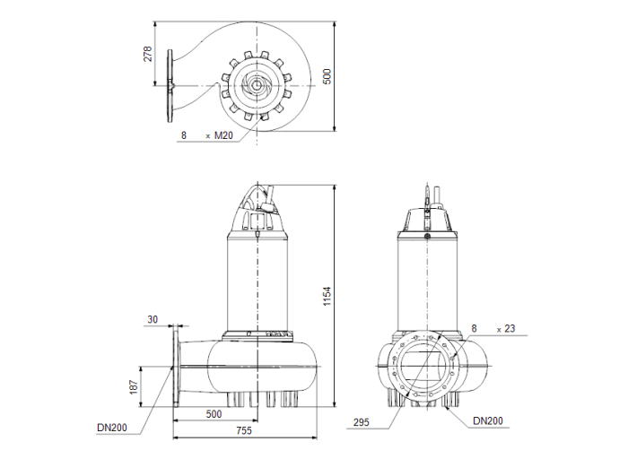 Дренажный насос Grundfos SE 1.110.200.150.4.52M.H.N.51D  