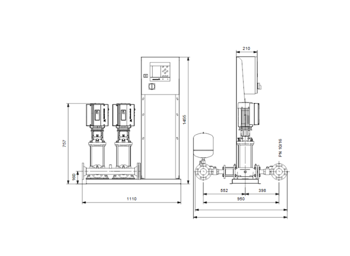 Насос для повышения давления Grundfos Hydro MPC-E 2 CRE15-1 50/60Hz RUS  