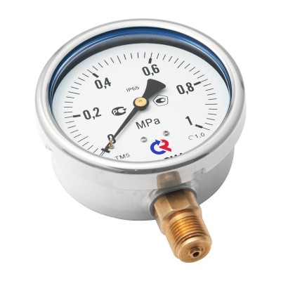 Valtec TM-520P.0416 Манометр TM520P Dy 100 с нижним подкл. из нерж.стали 1/2, 0-16 бар  