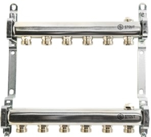 Stout Коллектор из нержавеющей стали для радиаторов 8 вых.