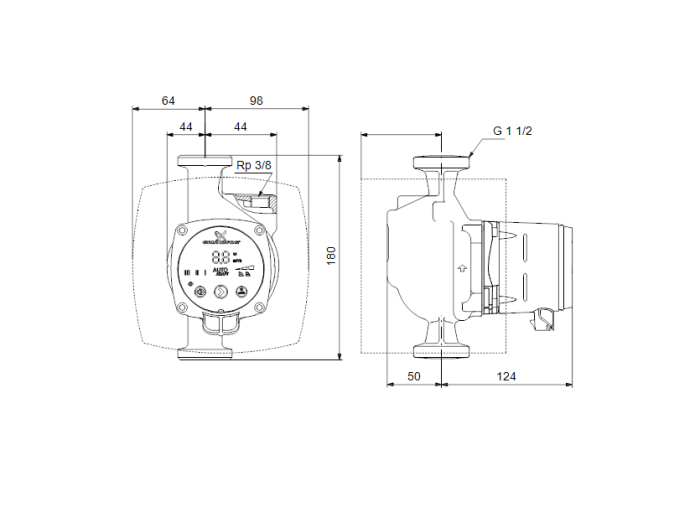 Циркуляционный насос Grundfos ALPHA2 25-60 A 180  