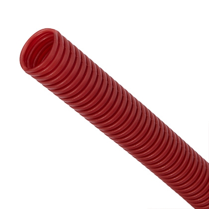 Труба гофрированная полиэтиленовая красная Hoobs ?25 (25х29) для труб DN20 бухта 50м  