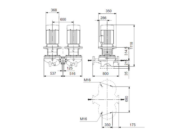 Циркуляционный насос Grundfos TPD 125-340/4-A-F-A-BAQE  