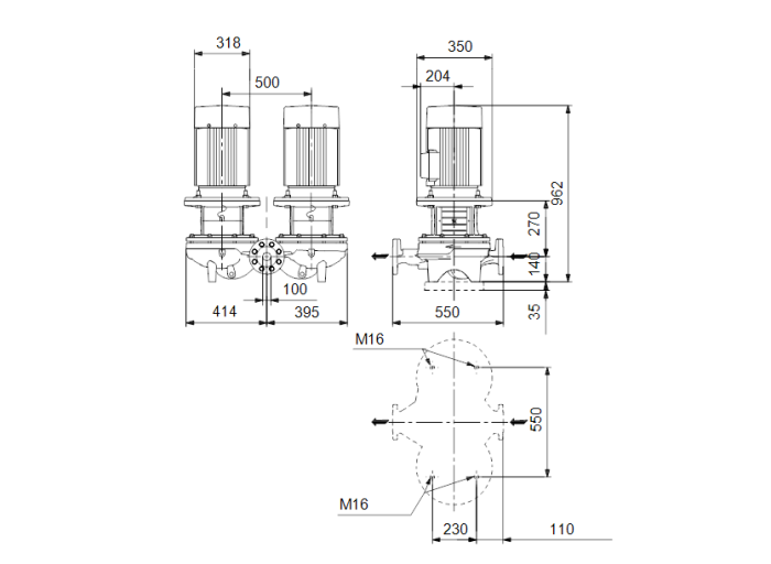 Насос для повышения давления Grundfos TPD 100-390/2-A-F-A-BAQE  