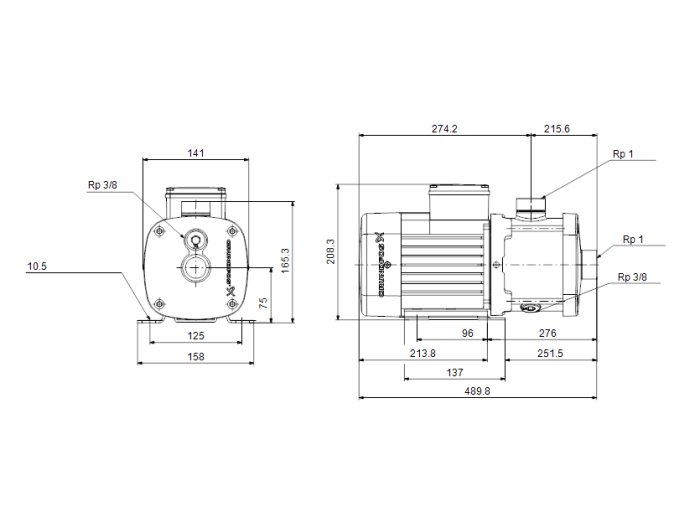 Циркуляционный насос Grundfos CM 1-11 A-R-G-E-AQQE  