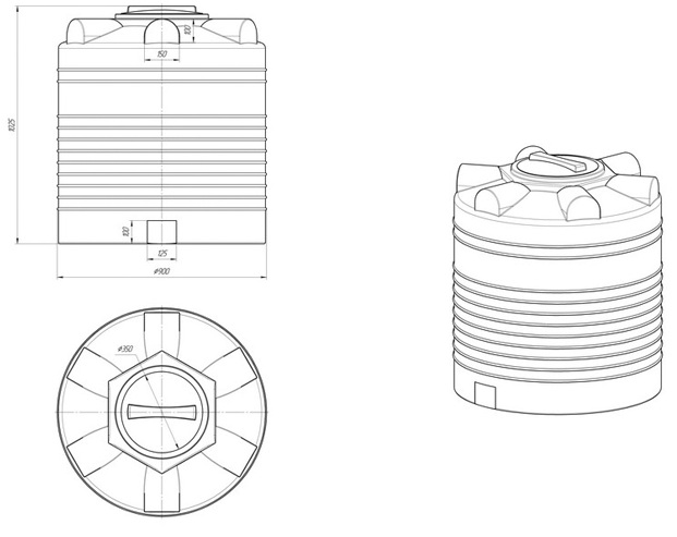 Ёмкость для воды Экопром ЭВЛ 500л  