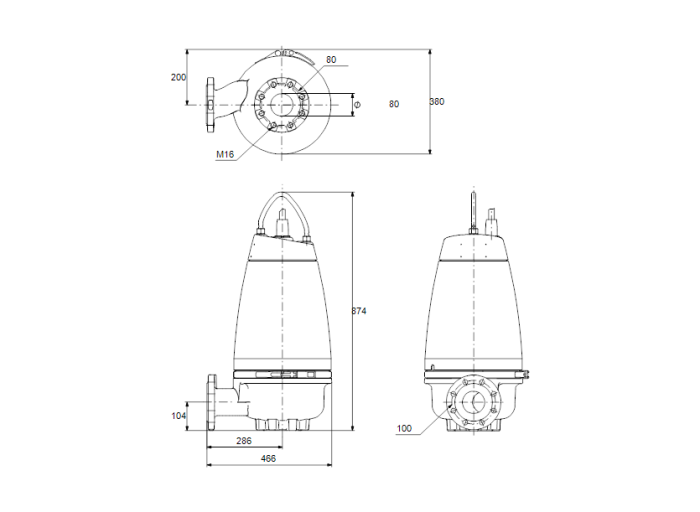 Дренажный насос Grundfos SEV 80.100.75.2.51D  