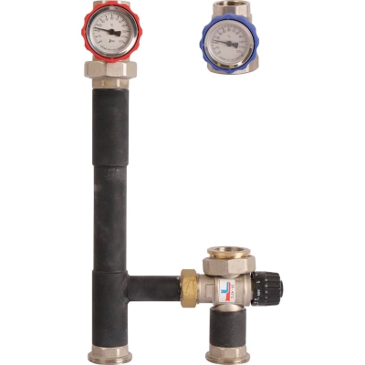 Rommer Насосная группа с термостатическим смесительным клапаном (35-60 С) 1 без насоса