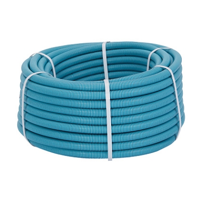 Труба гофрированная полиэтиленовая синяя Hoobs ?27 (27х32) для труб DN25 бухта 50м