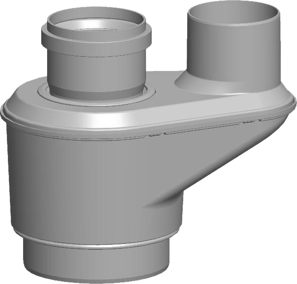 Wolf Дымоход Адаптер DN80 x 80 x 125, для подключения дымохода в шахте и воздуховода через наружную  
