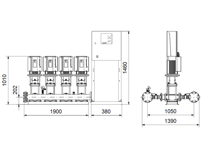Насос для повышения давления Grundfos HYDRO MPC-E 4 CRE45-1  