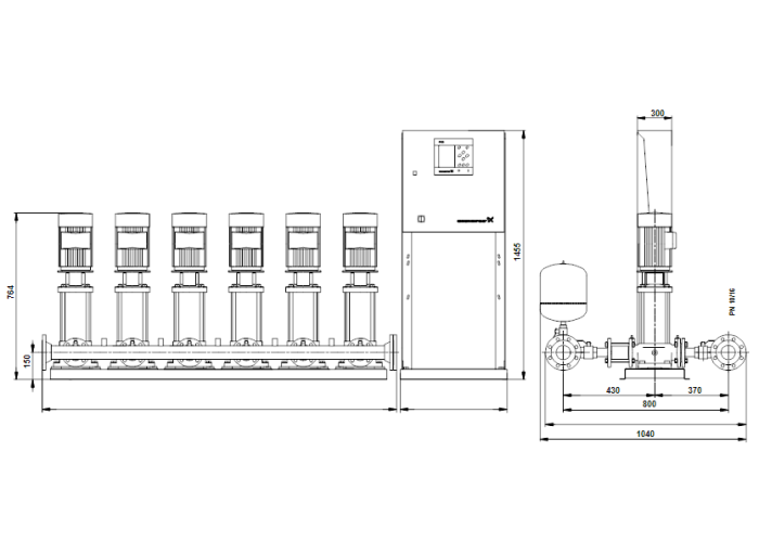 Насос для повышения давления Grundfos HYDRO MPC-F 6CR10-4  