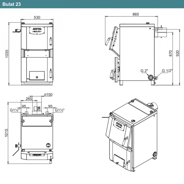 Твердотопливный котёл Zota Bulat 23  