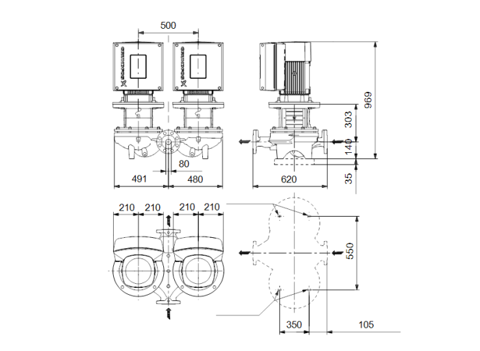 Насос для повышения давления Grundfos TPE 80-340/4-A-F-A-BAQE  