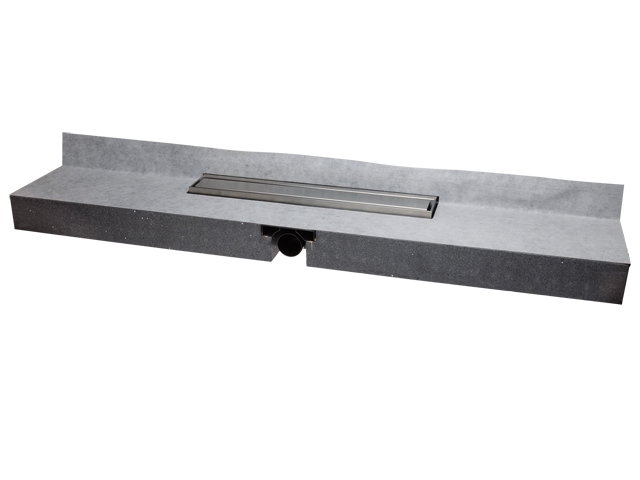   HL 531/23 - Душевой лоток с СУХИМ сифоном, встроенный в монтажную плиту (1200х200х79мм), с высотой подрамника 23 мм, в комплекте с решёткой HL0531S, с гор. выпуском DN50  