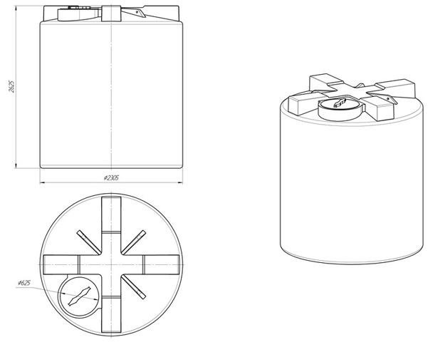 Ёмкость для воды Экопром T 10000л черный  