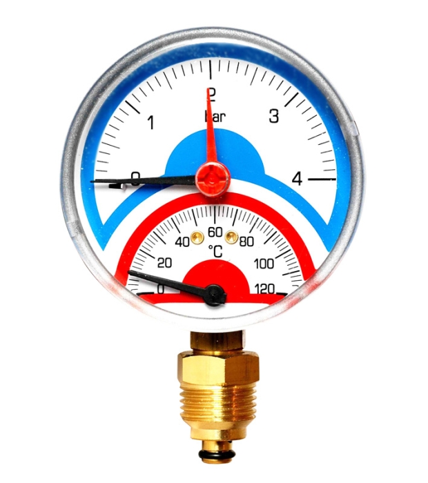 Термоманометр аксиальный Watts FR 818 (TMAX) корпус 80 мм, 1/2 (03.32.002)  