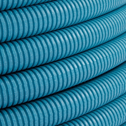 Труба гофрированная полиэтиленовая синяя Hoobs ?35 (35х40) для труб DN32 бухта 30м  