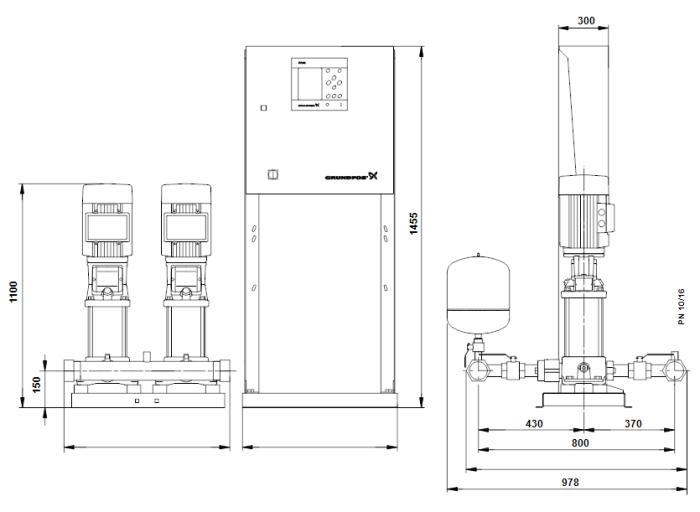 Насос для повышения давления Grundfos HYDRO MPC-F 2CR10-12  
