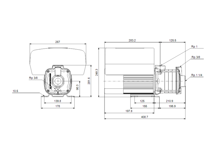 Циркуляционный насос Grundfos CME 5-5 A-R-A-E-AQQE  