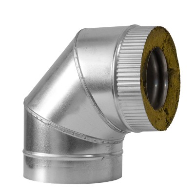 Сэндвич дымоход Дымофф Колено сэндвич 90 200*120 Цинк/AISI409 1мм