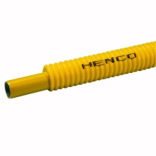 Henco Металлопластиковая труба СТАНДАРТ для газа в желтой гофре, 26х3, бухта 50 метров