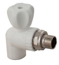 S.A.V. Шаровый кран радиаторный угловой 25х3/4 НР (белый)