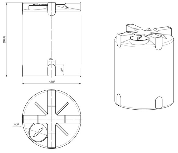 Ёмкость для воды Экопром T 3000л  