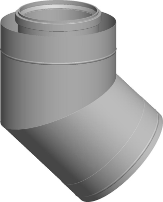 Wolf Дымоход Отвод дымохода DN200/300 45°, для концентрической дымовой трубы, из нержавеющ. стали/по