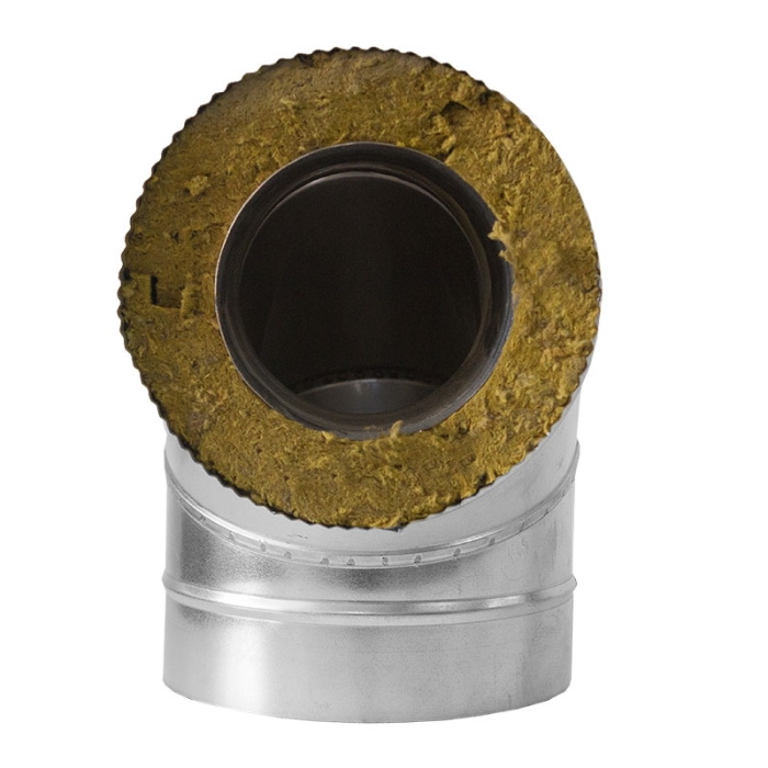 Сэндвич дымоход Дымофф Колено сэндвич 90 200*130 Цинк/AISI409 1мм