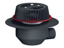 HL 64.1FSafe/7 Кровельная воронка с горизонтальным выпуском для аварийного водостока, для FPO мембран, с электрообогревом U=230B, мощность 10-30Вт, DN75