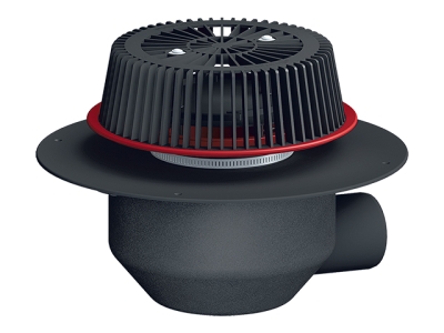 HL 64.1FSafe/7 Кровельная воронка с горизонтальным выпуском для аварийного водостока, для FPO мембран, с электрообогревом U=230B, мощность 10-30Вт, DN75