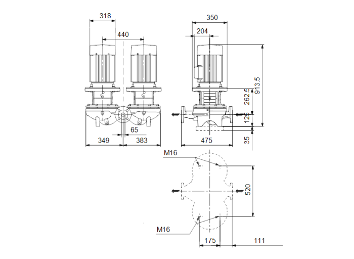 Насос для повышения давления Grundfos TPD 65-660/2-A-F-A-BAQE  