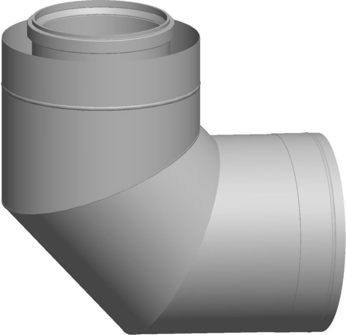 Wolf Дымоход Отвод дымохода DN200/300 90°, для концентрической дымовой трубы, из нержавеющ. стали/по  