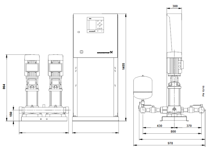 Насос для повышения давления Grundfos HYDRO MPC-F 2CR10-6  