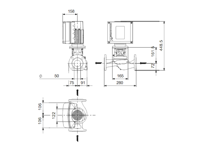 Насосная станция Grundfos TPE2 50-150-N-A-F-I-BQQE  