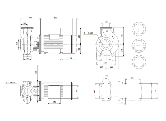 Поверхностный насос Grundfos NB 125-400/384 A-F2-A-BAQE  