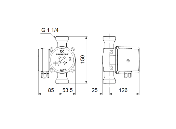 Циркуляционный насос Grundfos UP 20-45 N 150  