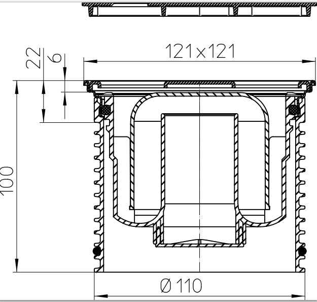 HL 3000.1 Надставной элемент с сифоном HL0510.7E с решеткой КЛИК-КЛАК  