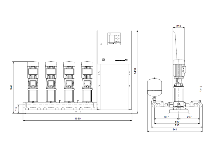 Насос для повышения давления Grundfos HYDRO MPC-E 4 CRE5-12  