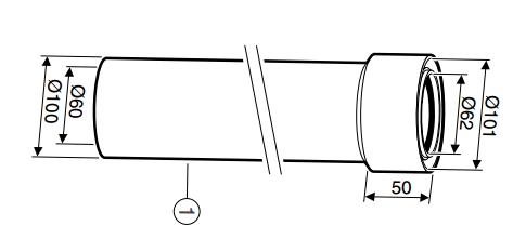 Buderus Удлинительный элемент DN60/100 L=250  