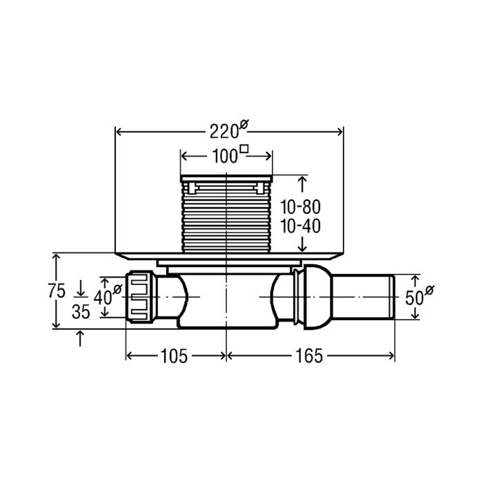 Трап Viega Advantix с сухим затвором (горизонтальный выпуск)  