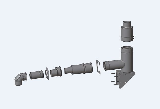 Wolf Дымоход Базовый коаксиальный комплект DN 60/100 - DN110 / 160  