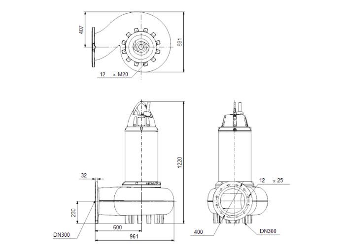 Канализационная установка Grundfos SE2.125.300.130.6.52E.C.N.51D  