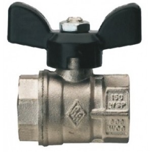 Rubinetterie Bresciane Полнопроходной латунный шаровый кран ВН/ВН резьба 3/4, бабочка