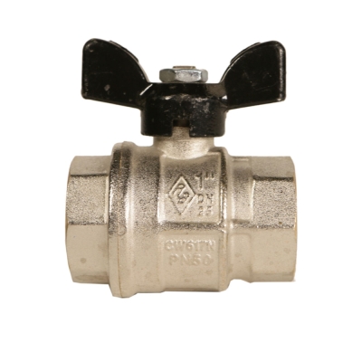 Rubinetterie Bresciane Полнопроходной латунный шаровый кран ВН/ВН резьба 1, бабочка