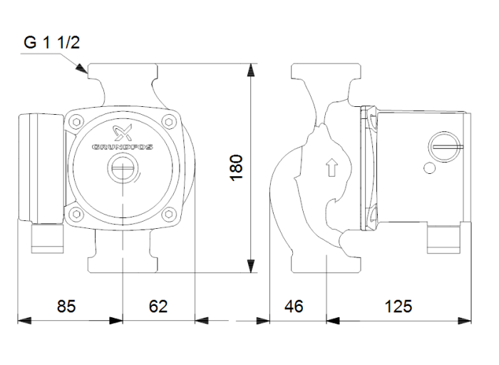 Grundfos Циркуляционный насос UPS 25-80 180 1x230v  