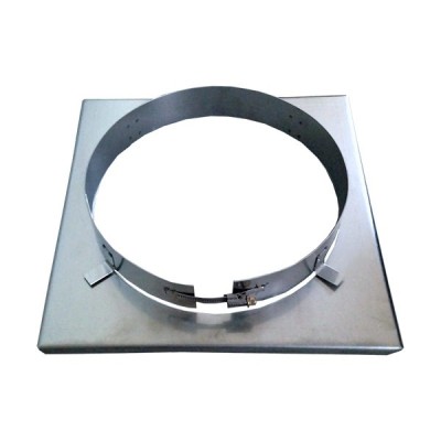 Элемент для монтажа дымохода Дымофф Площадка с хомутом 330 AISI409 1мм